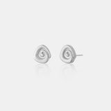 Swirl Stud Sterling Silver Plated Earrings