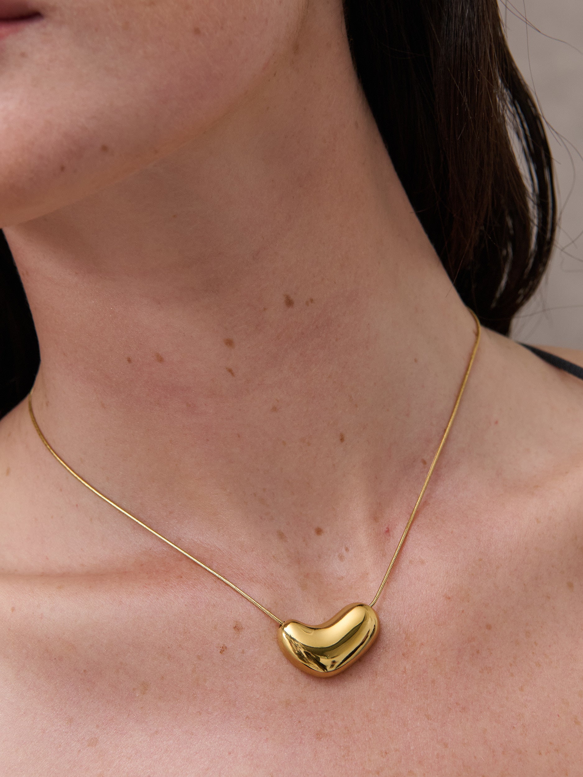 Bean Pendant 18K Gold Plated Necklace