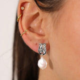 Messina Pearl Sterling Silver Plated Earrings