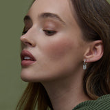 Hammered Drop Sterling Silver Plated Earrings