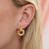 Circle Drop 18K Gold Plated Earrings