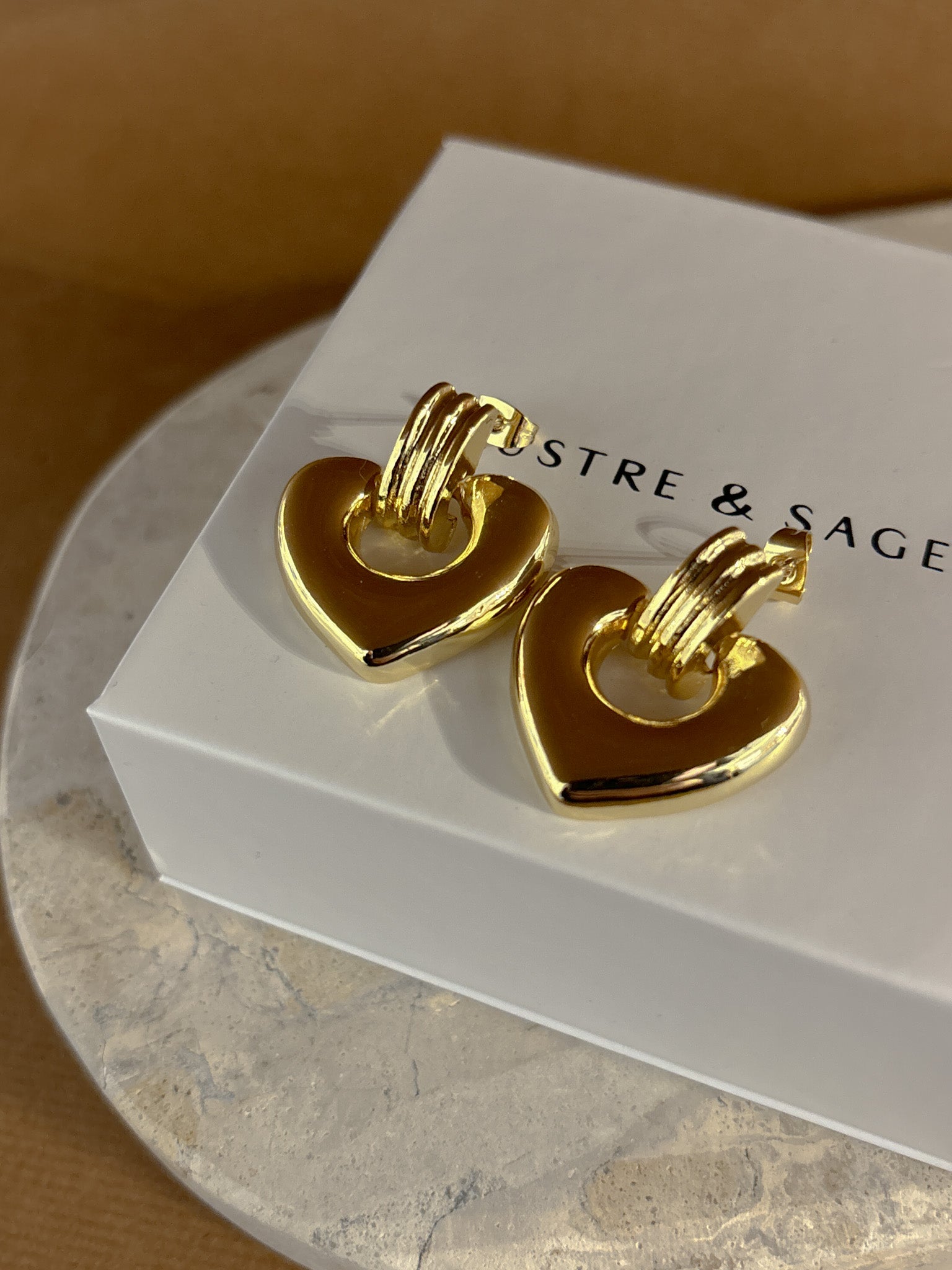 Tania Heart 18K Gold Plated Earrings