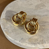 Large Knotted 18K Gold Plated Earrings