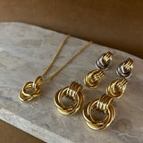 Large Knotted 18K Gold Plated Earrings