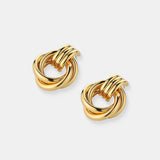 Large Knotted 18K Gold Plated Earrings