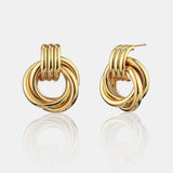Large Knotted 18K Gold Plated Earrings