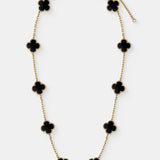 Charlotte 18K Gold Plated Necklace in Black