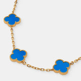 Charlotte 18K Gold Plated Necklace in Blue