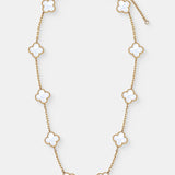 Charlotte 18K Gold Plated Necklace in White