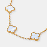 Charlotte 18K Gold Plated Necklace in White