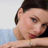 Charlotte 18K Gold Plated Earrings in Ash