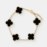Charlotte 18K Gold Plated Bracelet in Black