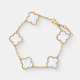 Charlotte 18K Gold Plated Bracelet in White
