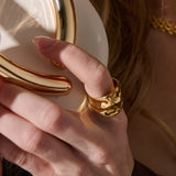 Hammered 18K Gold Plated Ring