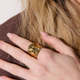 Hammered 18K Gold Plated Ring