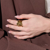Hammered 18K Gold Plated Ring