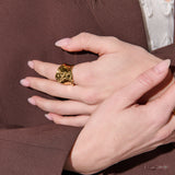 Hammered 18K Gold Plated Ring