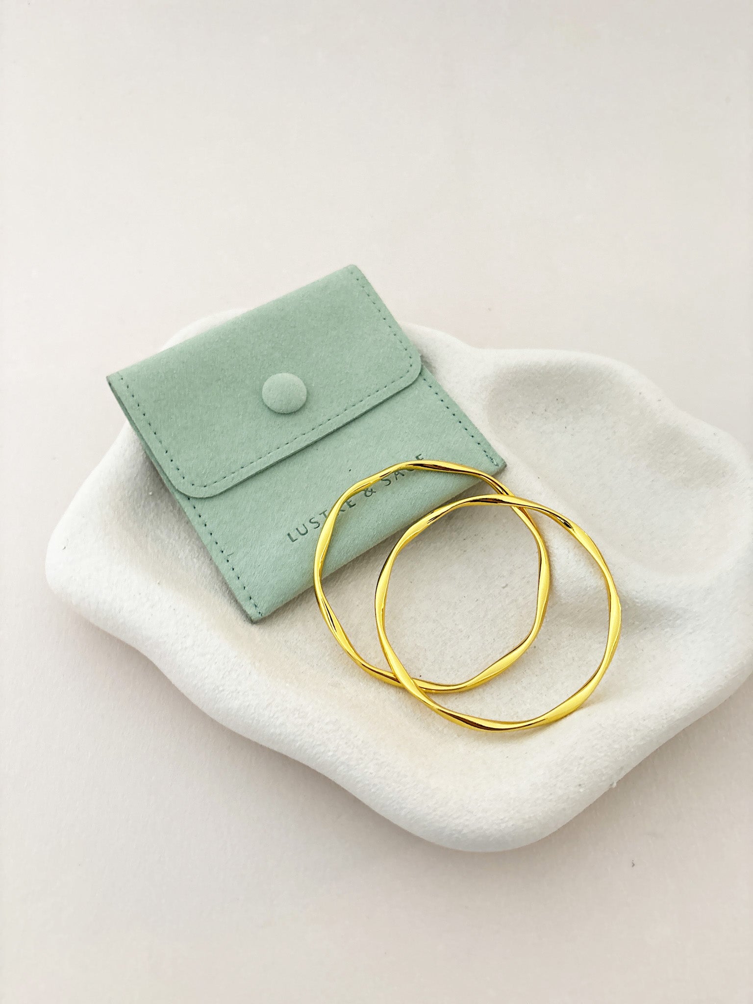 Skinny 18K Gold Plated Bangle 2pcs