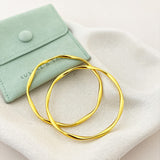 Skinny 18K Gold Plated Bangle 2pcs