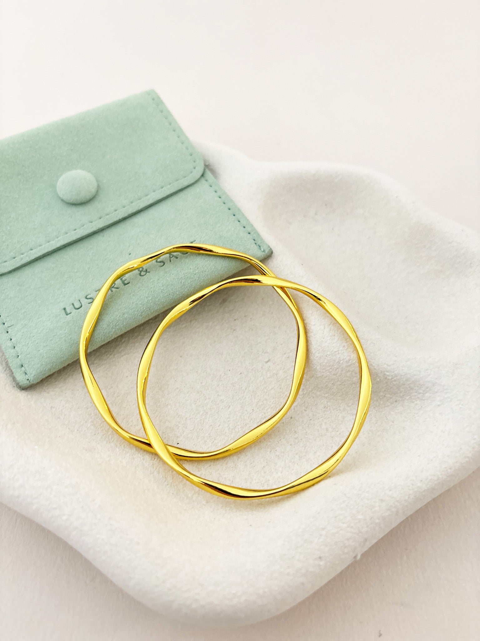 Skinny 18K Gold Plated Bangle 2pcs