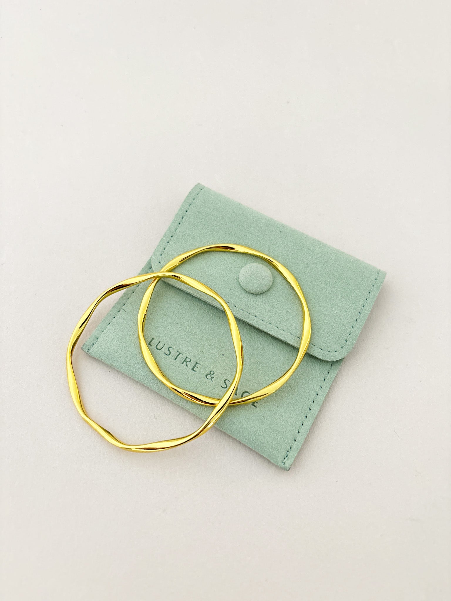 Skinny 18K Gold Plated Bangle 2pcs
