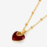 Jules Heart Red 18K Gold Plated Necklace