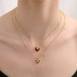 Jules Heart Red 18K Gold Plated Necklace