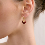 Jules Heart Red 18K Gold Plated Earrings