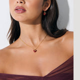 Jules Heart Red 18K Gold Plated Earrings