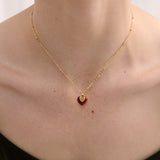 Jules Heart Red 18K Gold Plated Necklace