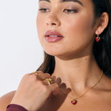Jules Heart Red 18K Gold Plated Necklace