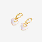 Jules Heart White 18K Gold Plated Earrings
