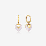 Jules Heart White 18K Gold Plated Earrings