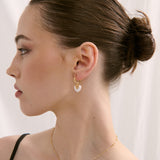 Jules Heart White 18K Gold Plated Earrings