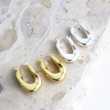 Lea Wavy Earrings in Sterling Silver Plated