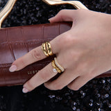 Vera Diamanté 18K Gold Plated Ring (4options)