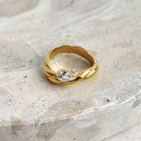 Liora Drop Crystal 18K Gold Plated Ring (4options)