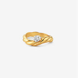 Elodie Oval Crystal 18K Gold Plated Ring (3sizes)
