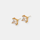 Clara Crystal 18K Gold Plated Stud Earrings