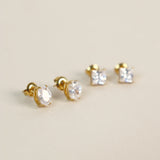 Soleil Oval Crystal 18K Gold Plated Stud Earrings