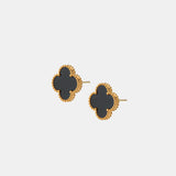Charlotte 18K Gold Plated Earrings in Black