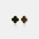 Charlotte 18K Gold Plated Earrings in Black