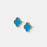 Charlotte 18K Gold Plated Earrings in Blue