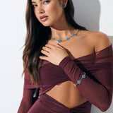 Charlotte 18K Gold Plated Bracelet in Blue