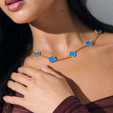 Charlotte 18K Gold Plated Necklace in Blue