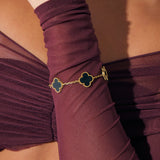 Charlotte 18K Gold Plated Bracelet in Black