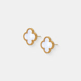 Charlotte Earrings in 18K Gold Plated in White