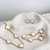 Charlotte Earrings in 18K Gold Plated in White