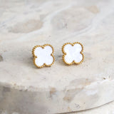 Charlotte Earrings in 18K Gold Plated in White