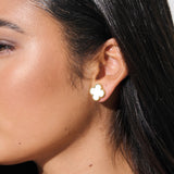 Charlotte Earrings in 18K Gold Plated in White